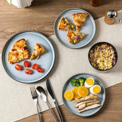 Ceramic Dinnerware Sets for 4,Round Reactive Glaze Ceramic Plates and Bowls Set Dishwasher amp Microwave Safe Dishes Set,Service