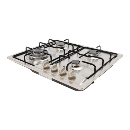 4 Burners Stainless Steel Gas Stove,  22″x20″ Built-In Natural Gas Cooktop  Gas Stove Top with Sealed Burner, Pulsed Ignition, Thermocouple Protection