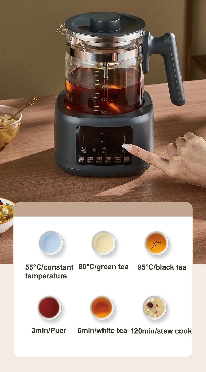1.3L Electric Kettle With Filter Smart Health Pot Office Temperature Control Glass Flower Teapot Home Tea Maker Auto Thermos
