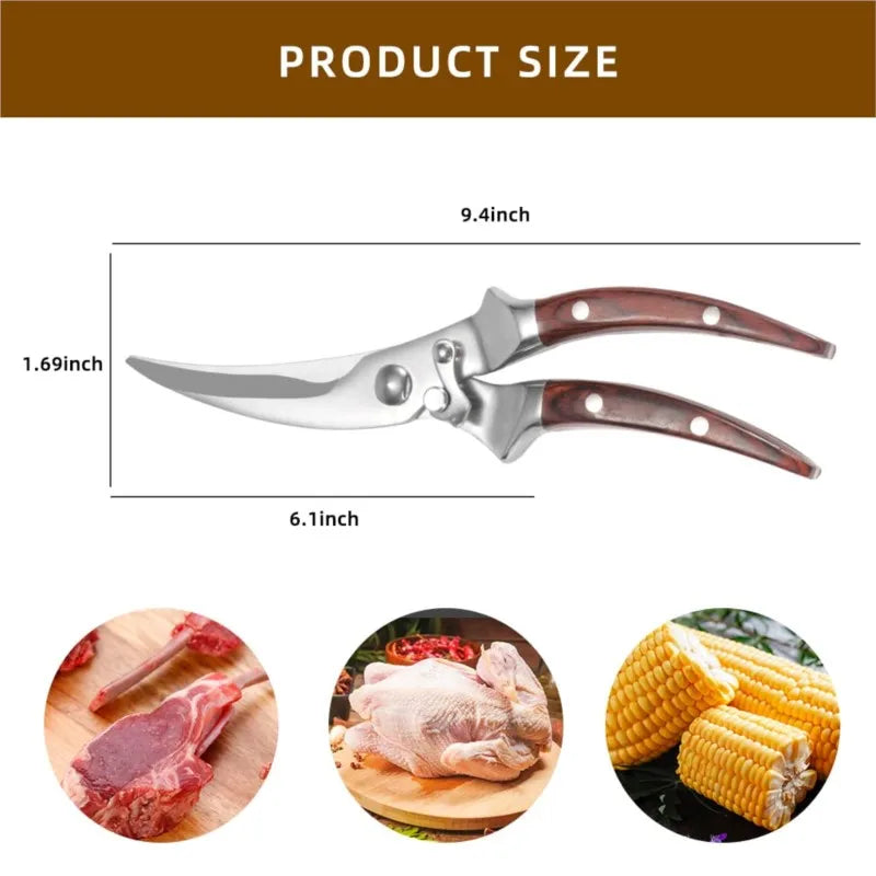 Stainless Steel Chicken Bone Scissors Household Powerful Multifunction Shear Chicken Bone Seafood Kitchen Tool Scissors