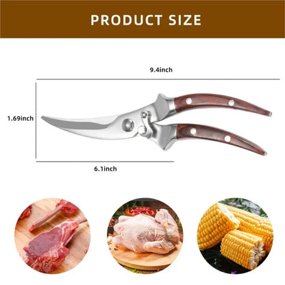 Stainless Steel Chicken Bone Scissors Household Powerful Multifunction Shear Chicken Bone Seafood Kitchen Tool Scissors