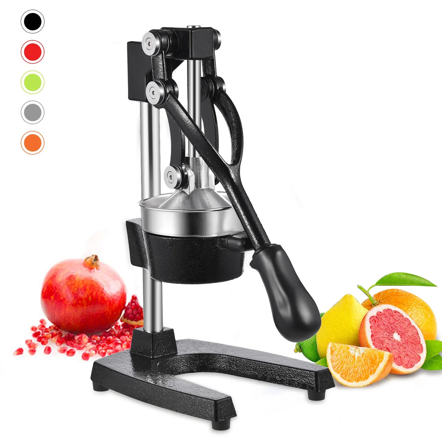 Lightweight stainless steel manual citrus juicer, commercial hand-operated fruit juicer, non-electric portable juicer, suitable for oranges, lemons, pomegranates and other fruits, ideal for home kitchens, bars and restaurants