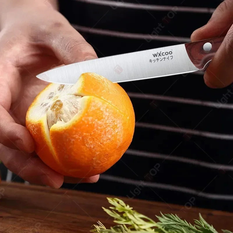 WXCOO 1-5pcs Professional Kitchen Knife Set Ultra Sharp Chef's Knife Meat Cleaver Fruit Slicing Stainless Steel Cutting Board