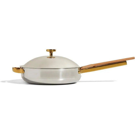 titanium always pan pro - 10.6” (2.8 qt) no-coating nonstick skillet | tri-ply titanium & stainless steel | safe for oven, indu