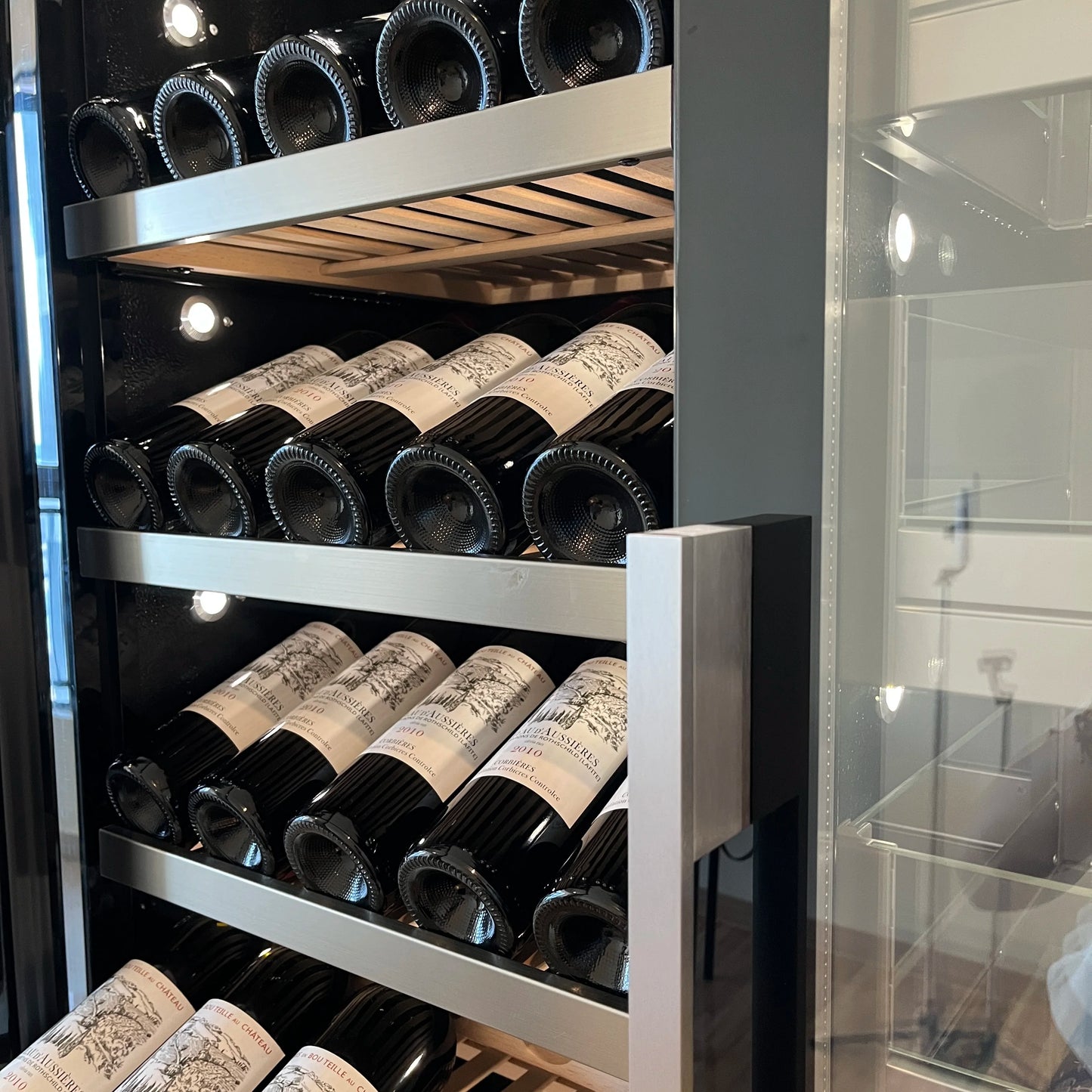 Ultra-Thin Double-Door Wine Cabinet with Constant Temperature Embedded Ice Bar Refrigerator for Home Party Wine Coolers Chillers