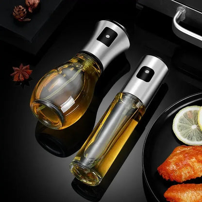 Kitchen Oil Sprayer for Cooking,6.8oz/200ml Olive Oil or Vinegar, Trigger Design,Stainless Steel Vinegar Glass Spray Bottle