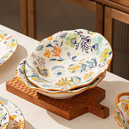 Dishes set modern dinner dish set ceramic luxury serving table set chinese travel kit noble modern classic bowl set