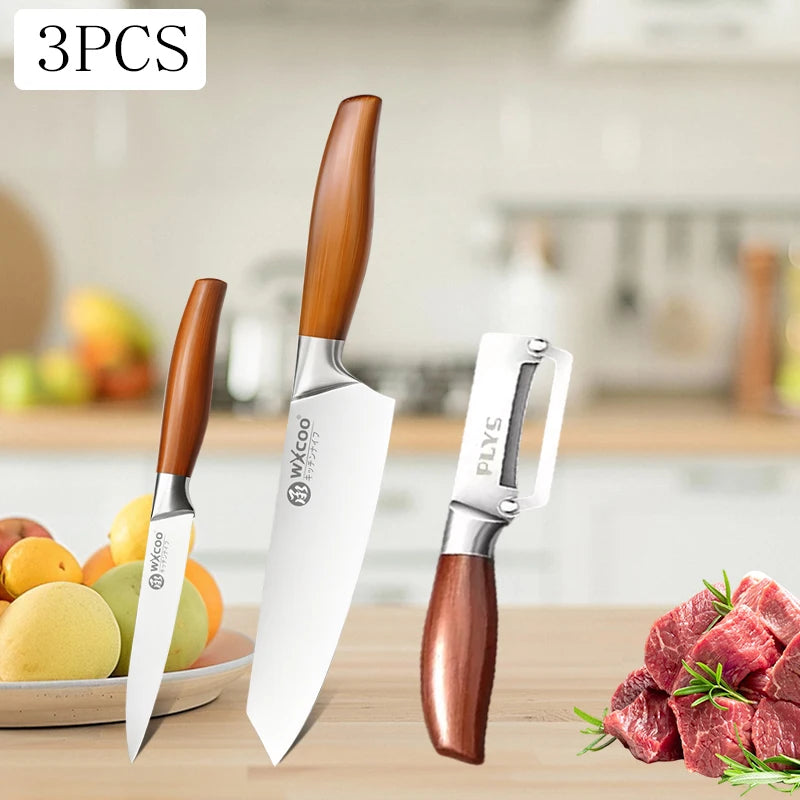 Professional Kitchen Knife for Fruit Peeler Meat Cleaver Chopping Knife Stainless Steel Chef Knife for Cut Meat Removing Bones