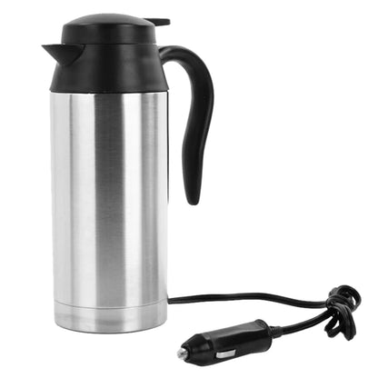 12/24V Car Coffee Mug 750ml Car Kettle Boiler Automatic Shut Off Stainless Steel Heating Travel Cup Kettle Boil Dry Protection