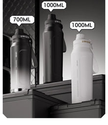 1L Insulated Cold Water Bottle Thermos Stainless Steel Tumbler Qutdoor Sports Handle Vacuum Flasks Double Wall Cup