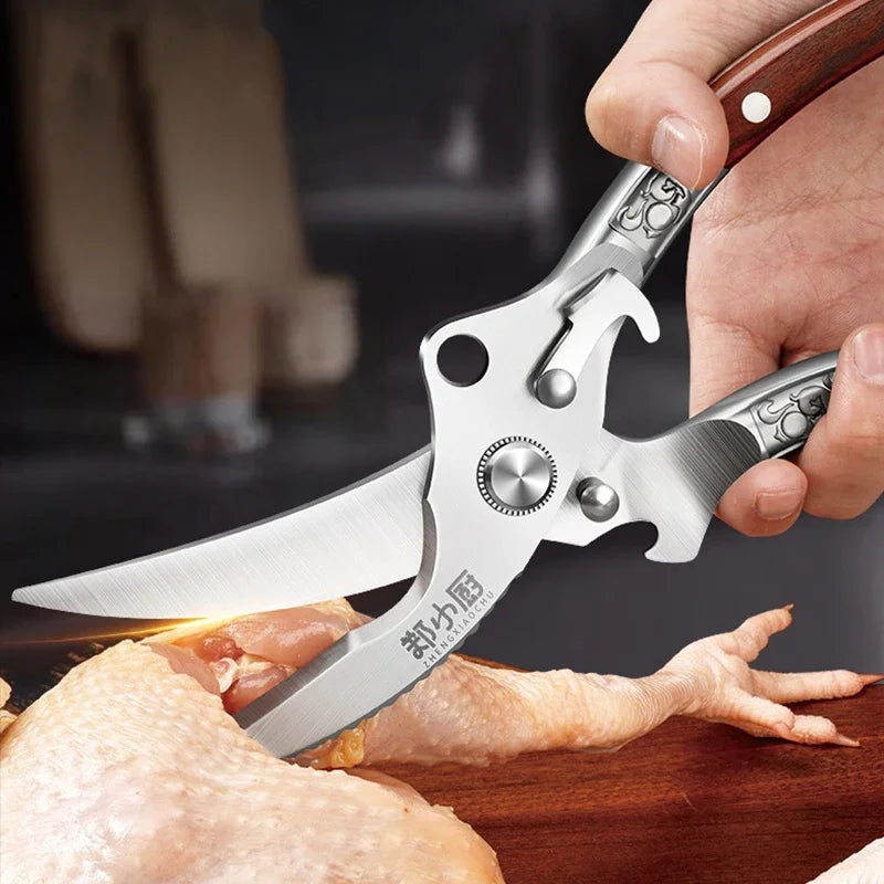 Multi-purpose Kitchen scissors Stainless Steel Heavy-duty Poultry Shears suitable for Bones Chicken Meat Fish Seafood Vegetables