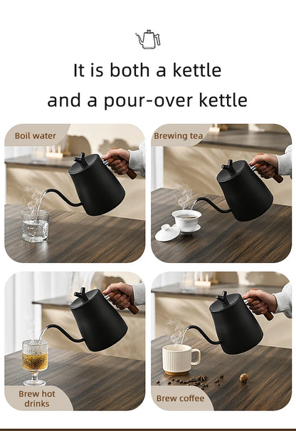 1L 1000W Gooseneck Electric Kettle Smart Teapot with Temperature Control for Precision Hand Brew Coffee Pouring Pot