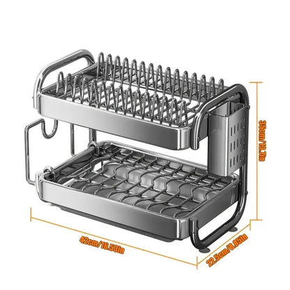 New C Type Dish Drying Rack 304 Stainless Steel Rustproof Kitchen Organizer Rack Bowl Drain Rack Kitchen Storage Shelf