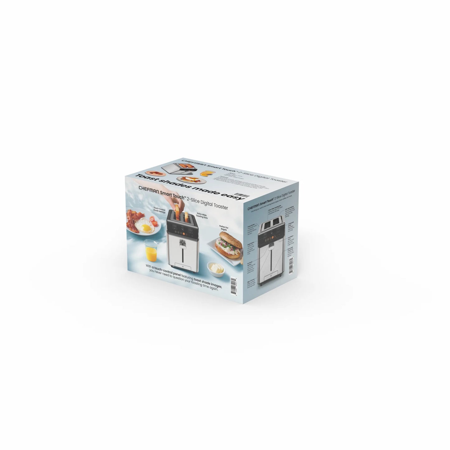Smart Touch 2 Slice Digital Toaster with 6 Touchscreen Shade Settings – Stainless Steel