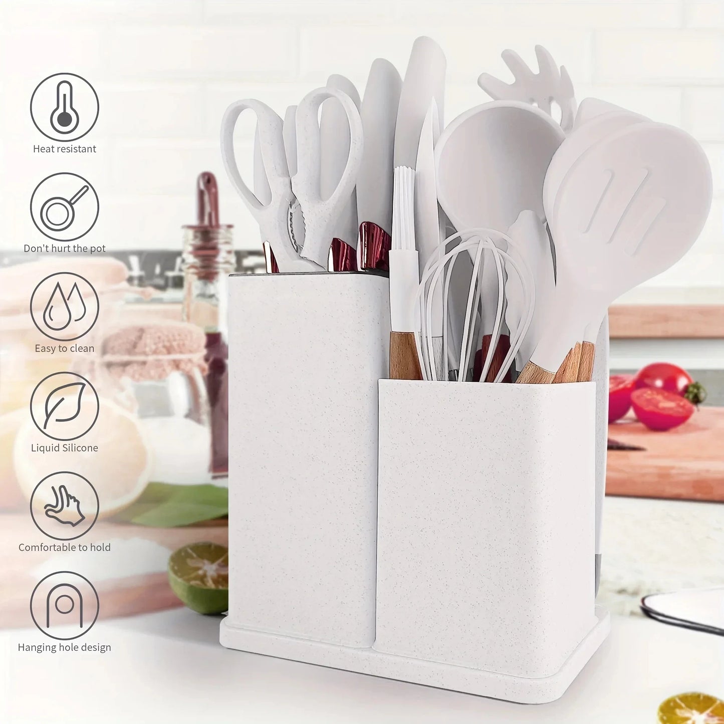 This 19-part knife set offers a variety of tools for different cooking tasks, making it a versatile choice for any kitchen.