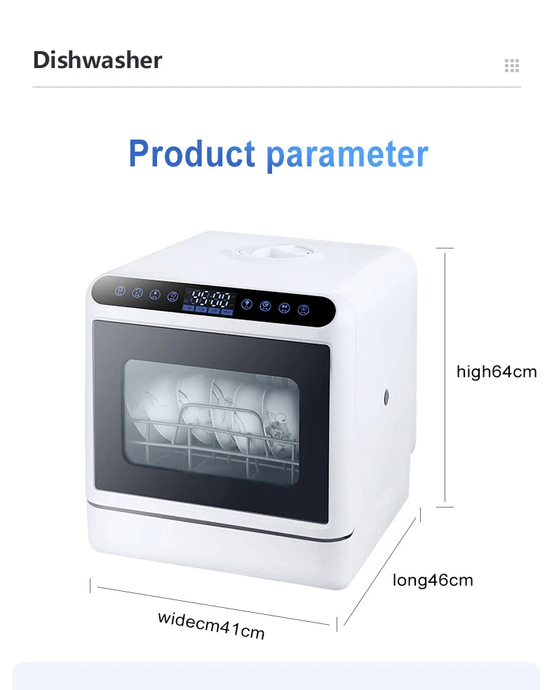Table Top Dishwasher Home Mini Countertop Dishwasher 5 Sets Water tank Portable RV Fully Automatic Dishwasher Factory