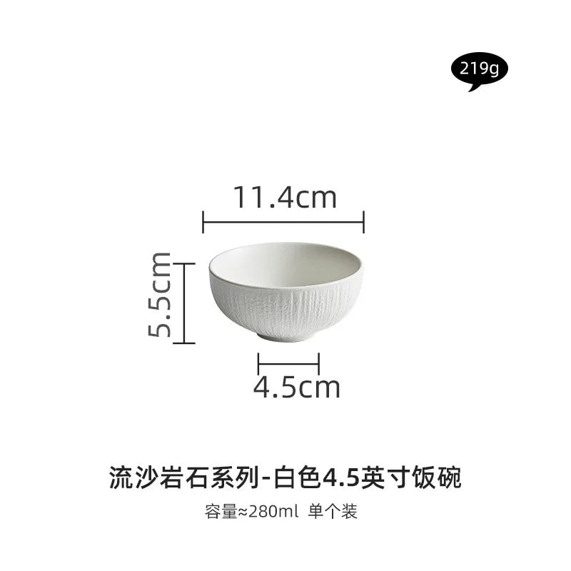 Black and white ceramic tableware, plates, plates, household eating bowls, soup bowls, high-end luxury Japanese tableware sets.