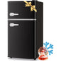 Compact 3.5 Cu. Ft. Mini Fridge with Freezer, Adjustable Shelves, Ideal for Dorm, Office, Bedroom - Sleek Black