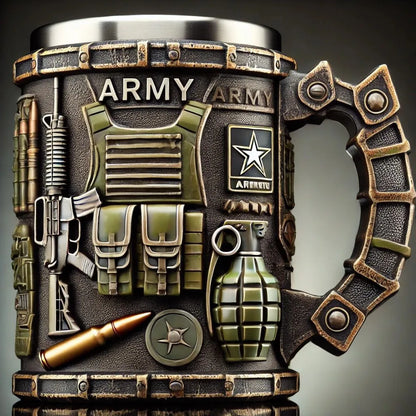 1pcs Army Military Beer Mug Resin Stainless Steel Men Birthday Gift Coffee Navy Cup Air Force Anchor Plane Wine Mugs Wine New