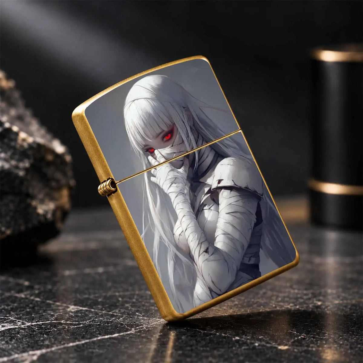 Stylish Anime Bandage Girl Red Eyes Themed Portable Igniter, Creative Two-Dimensional Art Sense Exquisite Daily Carry Item, Perfect For Gifting Self Use In Various Scenarios Like Gathering Outdoor Trip, High Recognition Uniqu