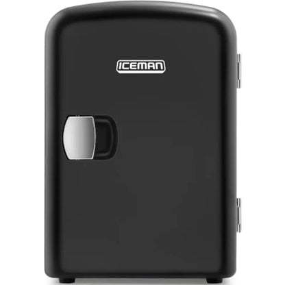 - Iceman Mini Portable Black Personal Fridge Cools Or Heats and Provides Compact Storage For Skincare, Snacks, Or 6 12oz Cans W