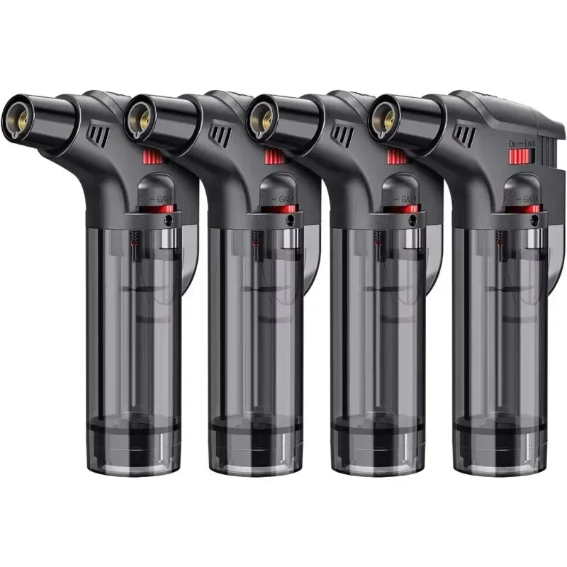 2026 New Torch Lighters Butane Refillable Jet Flame Windproof Torch Lighter for Candle Fireplace Camping BBQGrill Kitchen