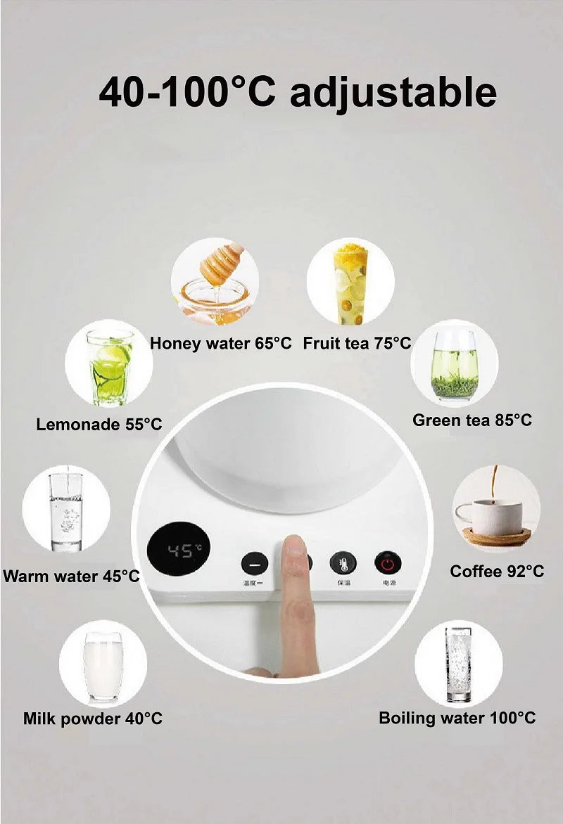 Home Electric Kettle 800ml Gooseneck Jug Hand brew Coffee Pot Thermo Pot Temperature-Control Heating Water Bottle Smart Teapot