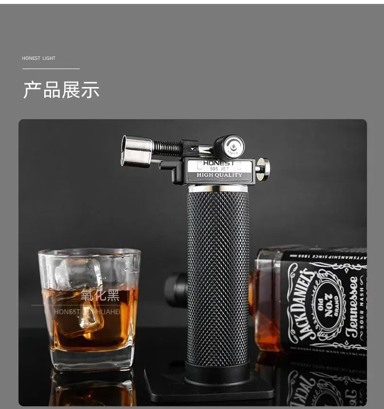 HONEST Double Flame Welding Gun Gas Torch Lighter Safety Lock Switch Jet Fire Open Fire Switching BBQ Kitchen Cigar Lighters