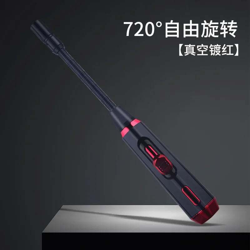 2025 Adjustable Bent Hose Butane Lighter, Windproof Rotary Nozzle, Suitable for Kitchen/barbecue/candle, Inflatable Gas Igniter