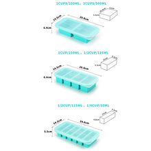 1PC 2/4/6Grid Silicone Freezer Mold with Lid Refrigerated Food Storage Box Food Box Ice Tray Mold Ice Box Fresh-keeping Box
