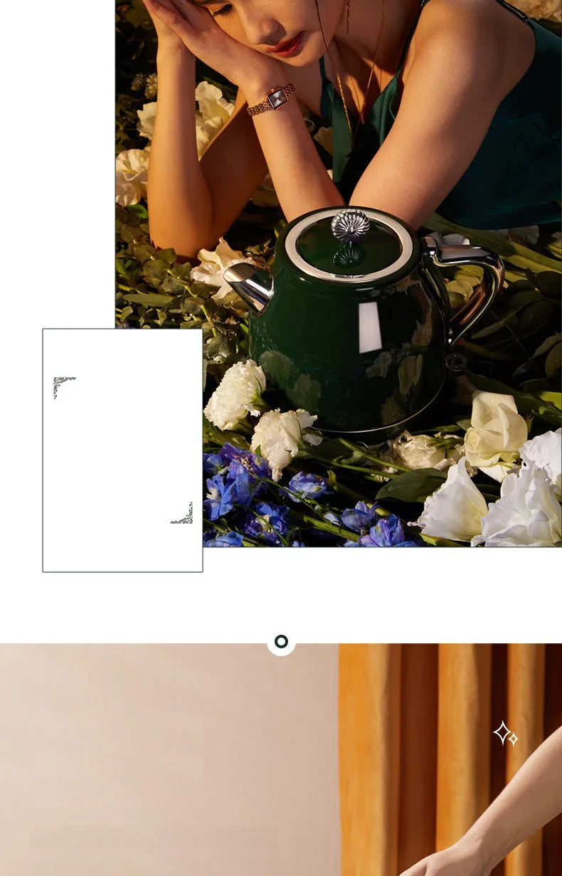 220V 1.5L Household Electric Kettle Water Boiling Cooking Pot Fast Heating Kettle With Stainless Steel Inner 3 Color Available