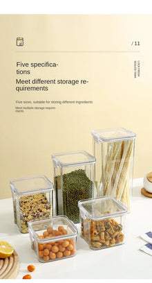 1-5PCS Sealed Jars Large Capacity Waterproof Transparent Scene Kitchen Candy Dried Grain Storage With Lid Fridge Storage Tank