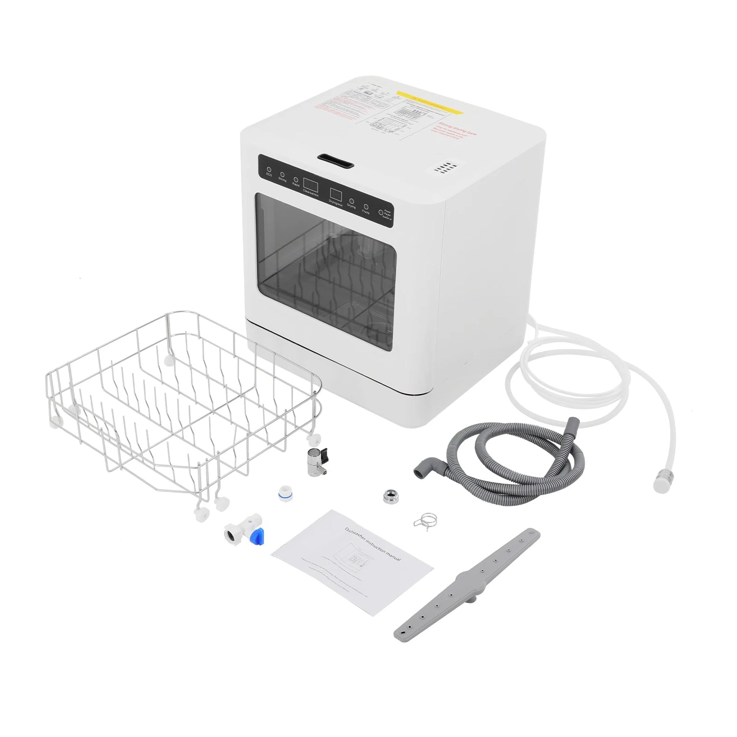 Portable Mini Countertop Dishwasher 39*43*46cm/15.35*16.92*18.11in- US Standard Household Energy-Saving Efficient with LED Display Bowl Rack Chopsticks Rack