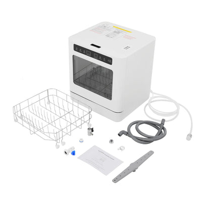 Portable Mini Countertop Dishwasher 39*43*46cm/15.35*16.92*18.11in- US Standard Household Energy-Saving Efficient with LED Display Bowl Rack Chopsticks Rack