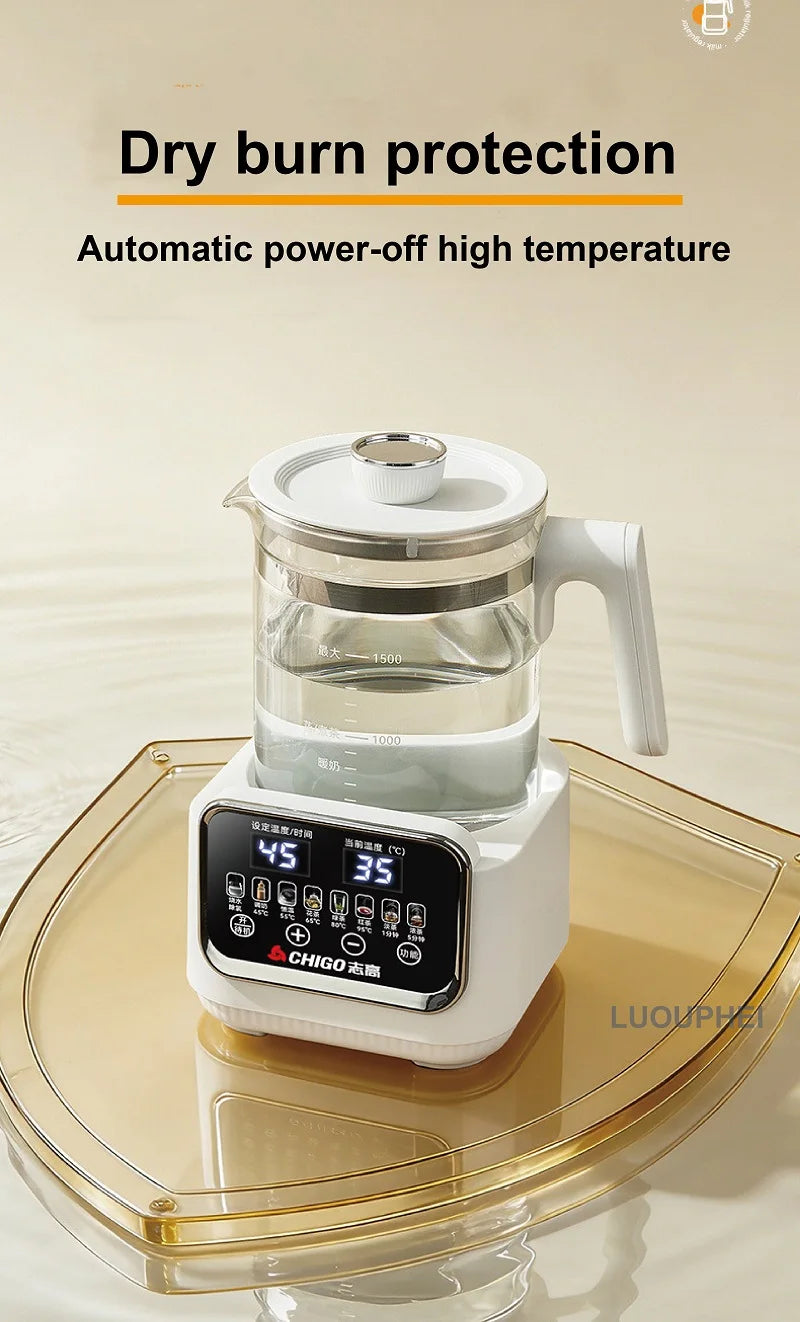 1.5L Electric Kettle Home Health Kettle Multifunctional Milk Regulator Temperature Control Flower Tea Kettle Auto Keep Warm 800W