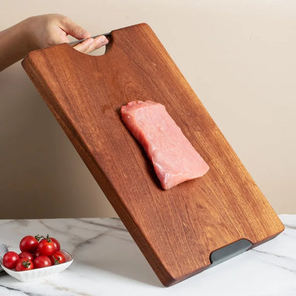 Ebony chopping board solid wood square plate multi-functional double-sided cutting board kitchen whole wood cutting board