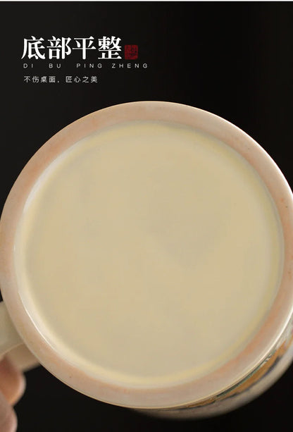 650ml Lotus Pond Moonlight Ceramic Water Jug Heat Insulation Water Kettle Carafe Hot and Cold Water Pitcher Teaware Accessories