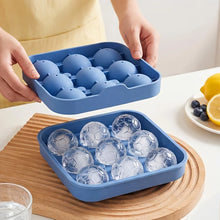 9-Hole Silicone Soccer Ball Cube of Ice Tray with Lid Round Ice Ball Mold for Whiskey for Home Bars And Sports-Themed Parties