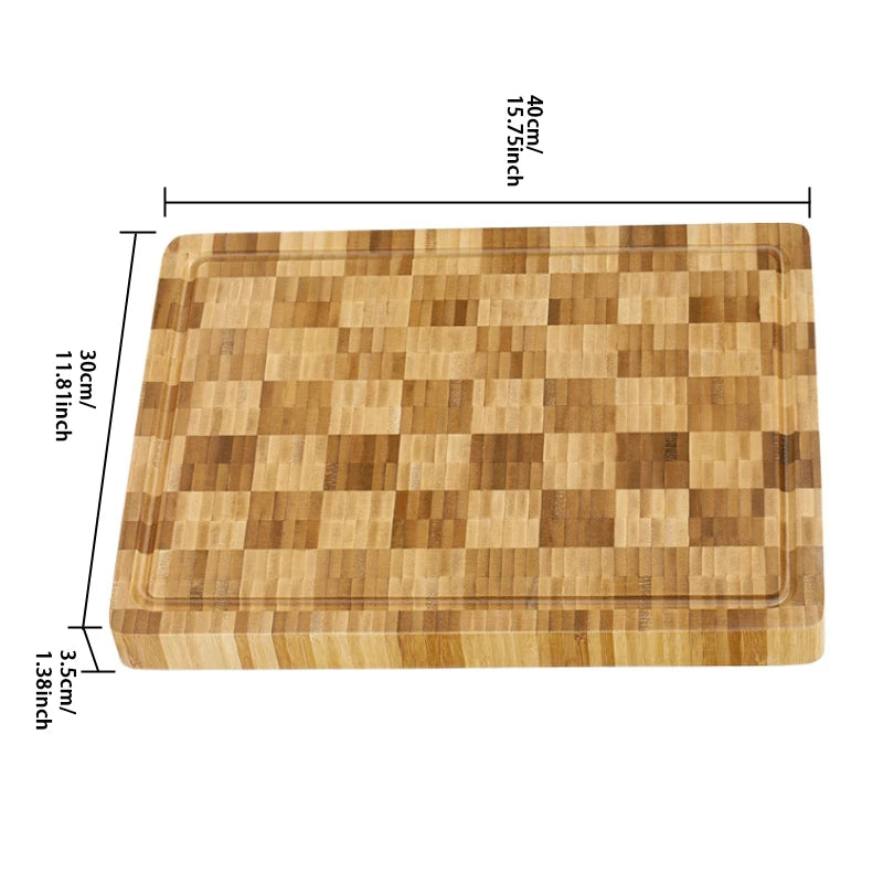 Large Bamboo Cutting Board Kitchen Chopping Block Butcher Board for Meat Fruit Vegetables Thick Chopping Board With Juice Groove