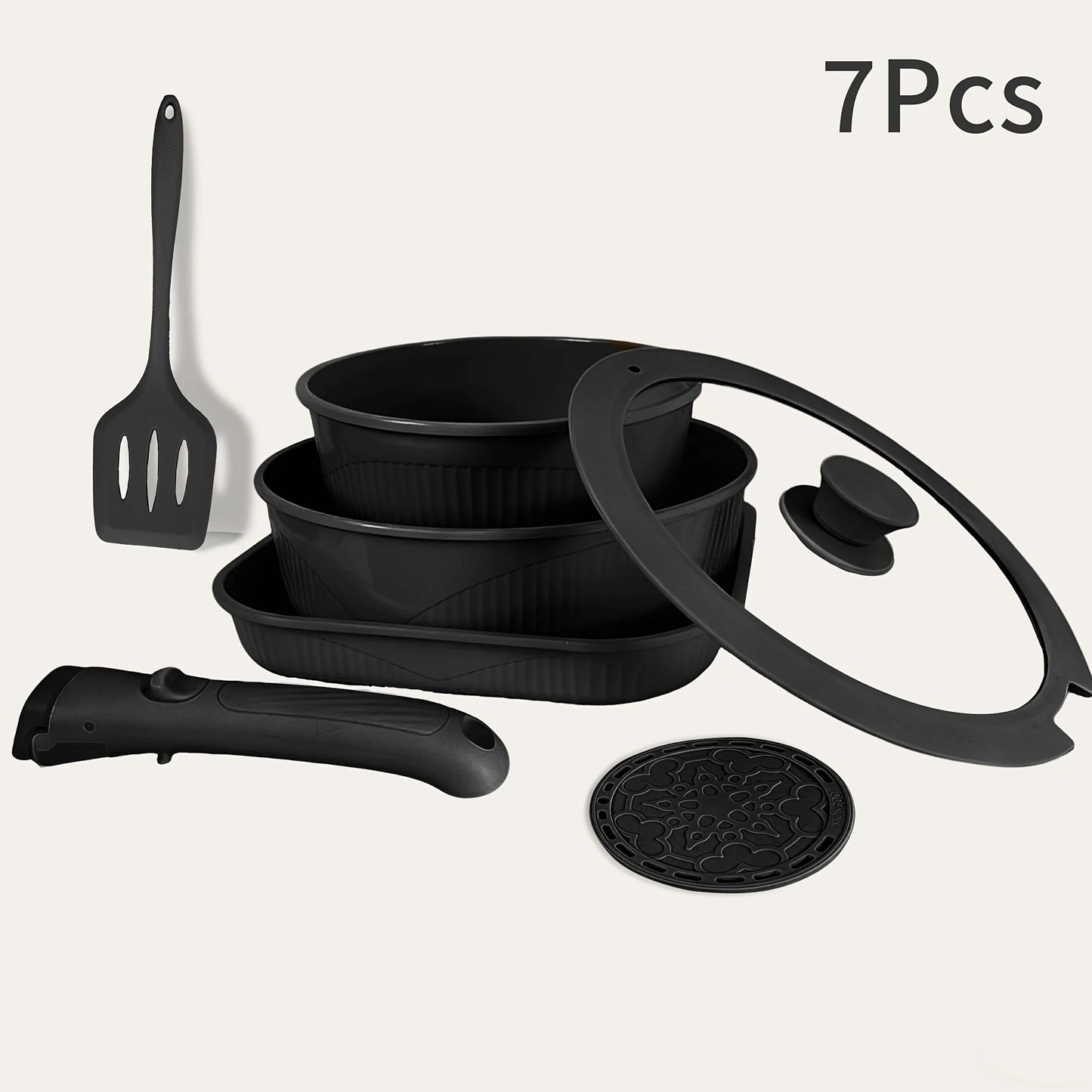 24pcs/7pcs/5pcs Cookware Set Non-Stick Pots & Pans Induction-Ready Kitchen Cookware Set Includes Skillet/Frying Pan/Soup Pot/Ste