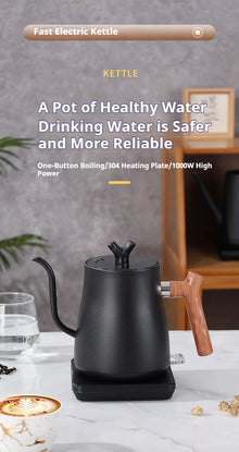 1L Stainless Steel Electric Kettle, Auto Shut-Off, for Pour-Over Coffee/Tea, Smart Temp Control & Mechanical Models