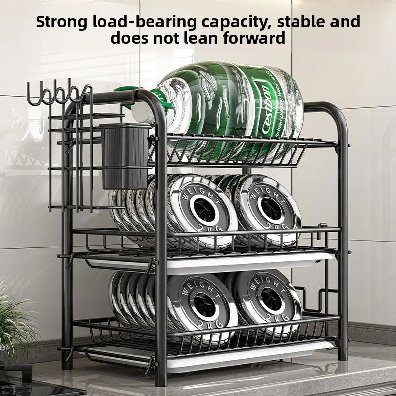 Dish Storage Rack Kitchen Shelf Dish Drain Rack Bowl Rack Cupboard Chopsticks Storage Box