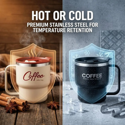Sealed Thermal Water Cup With Handle Portable 304 Stainless Steel Double Insulated Coffee Mug Travel Office Milk Coffee Cup