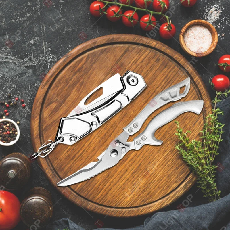 Kitchen Scissors Set Stainless Steel Chicken Bone Scissor Multifunctional Scissors Fish Scales Duck Meat Shear Cooking Tool