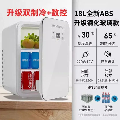 USB/220V Compact Portable Refrigerator for Cars, Dormitories, Beauty Masks, Makeup, and Breast Milk Storage DD