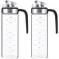 1/2pcs Transparent Glass Olive Oil Dispenser Refillable with Anti-drip Cover Soy Sauce Vinegar Oil Bottle Kitchen Accessories