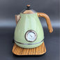 1.7L Vintage Wooden Grain Electric Kettle 304 Stainless Steel Boiling Water Kettle Temperature Control Electric Teapot 220V