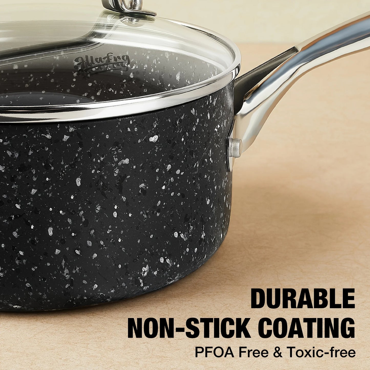 1PCS Saucepan with Lid, Ultra Nonstick Sauce Pan with Lid, 1qt Small Pot, Granite Nonstick Saucepan 1 quart