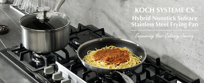KOCH SYSTEME CS Hybrid Nonstick Stainless Steel Saucepan, 1+2+3 Quart Tri-Ply Stainless Steel Sauce Pan, Sauce Pan Set