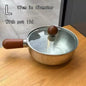 ♥Stainless Steel Saucepan with Wooden Handle - Single-Size Cookware for Boiling/Sauces, Induction & Gas Stove Compatible Pan